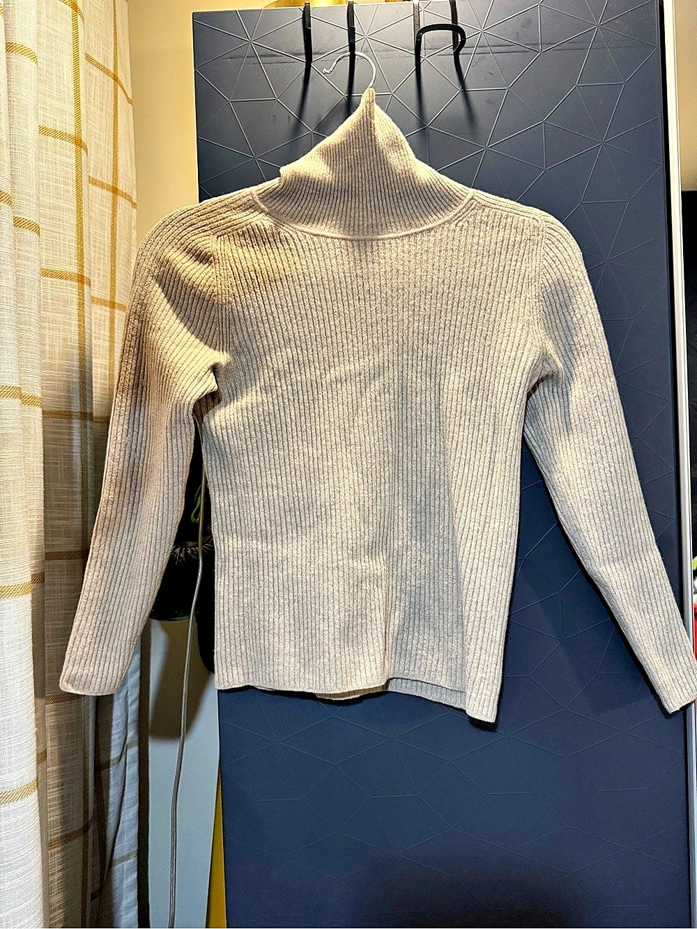 Everlane Ribbed Wool Turtleneck Sweater Gray